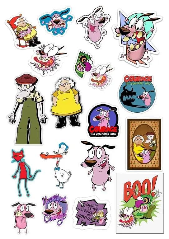 Courage the cowardly dog Stickers for Laptop Car Bike Phone Stickers