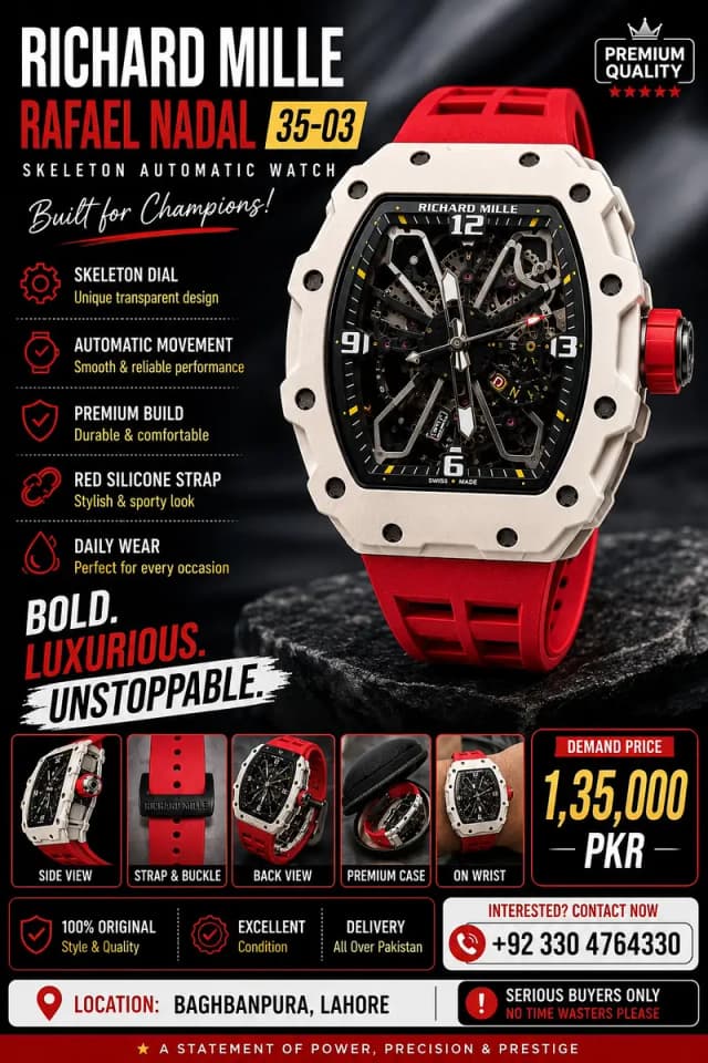 Richard Mille RM Skeleton Automatic Watch | Premium Luxury Men's Watch