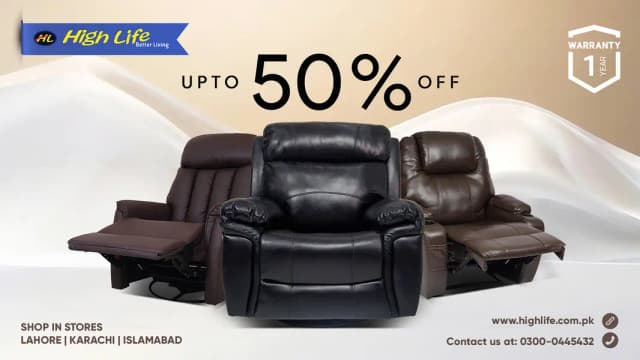 HIGH LIFE RECLINER SOFA Pakistan’s Best Recliner Sofas| / Massager