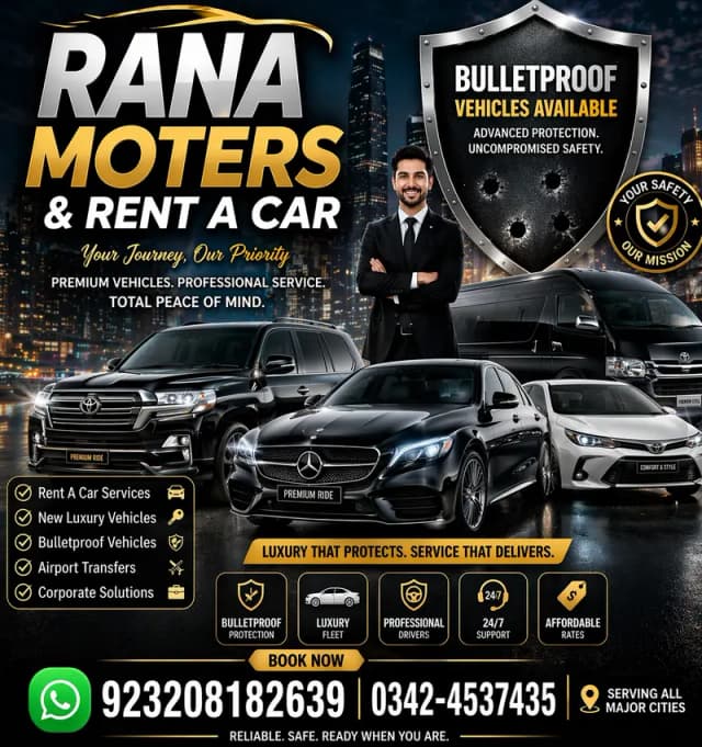 Self Drive Rent A Car/Car Rental Services/Bulletproof Rent A Car Lahor