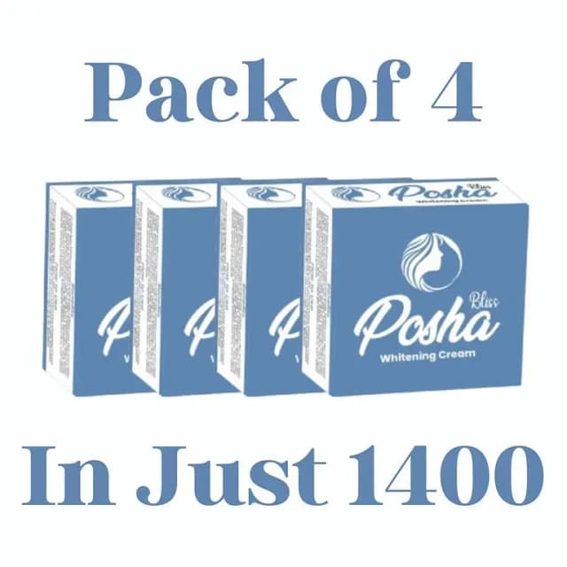 POSHA Bliss Whitening Cream Set of 4 | Brightens Skin, Reduces Dark Spots, and Provides Hydration