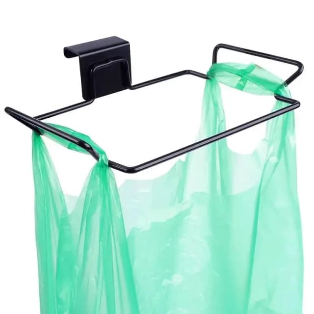 Kitchen Cabinet Door Metal Garbage Trash Bag Holder, Dustbin, Plastic Bracket, Home Towel Hanging Rack, Garbage Bag Hanger Holder Stand and metal Rubbish Pouch Carrier| 1/2/3Pcs (Black colour