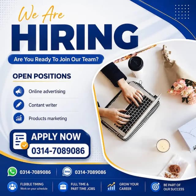 Full Time jobs/ Part Time Jobs / home Based job / Student / House Wife