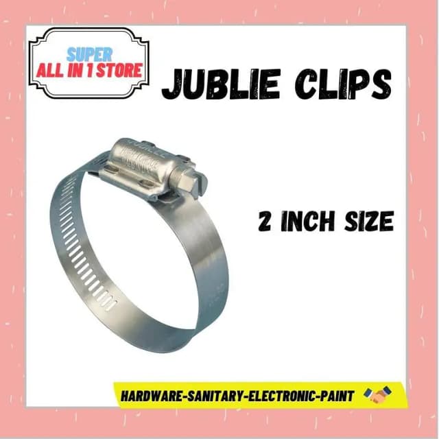 Jubilee Clip 2 inch | Taiwan-Made Adjustable Hoop Clamp with Stainless Steel Worm Drive Jubilee Clip