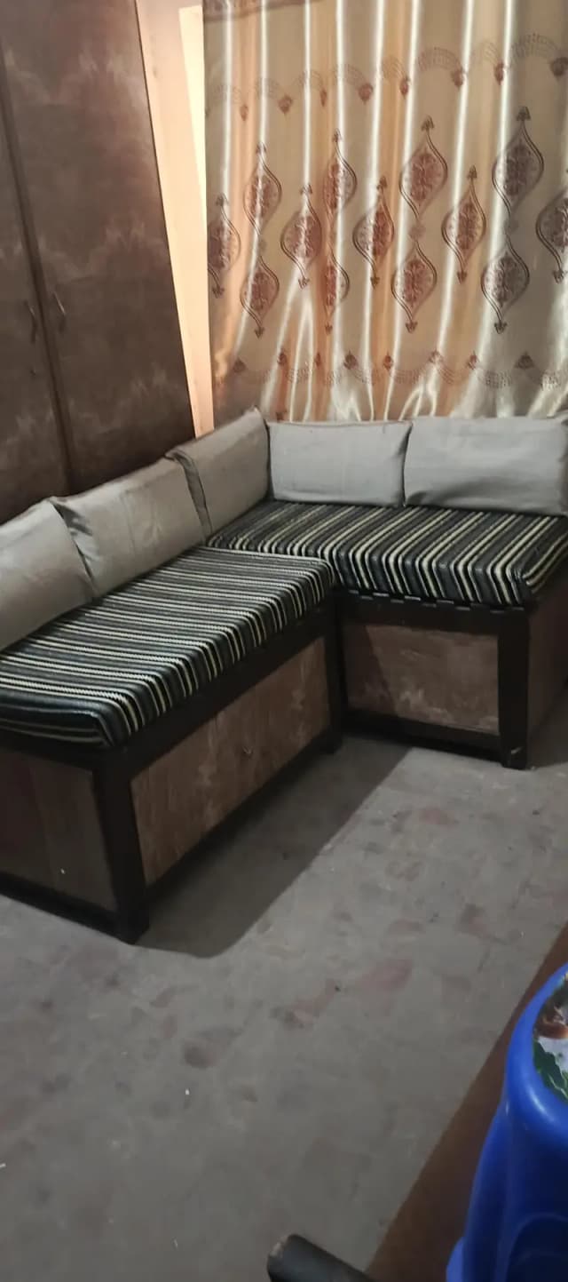 PURE WOODEN COMFY L-SHAPE SOFA