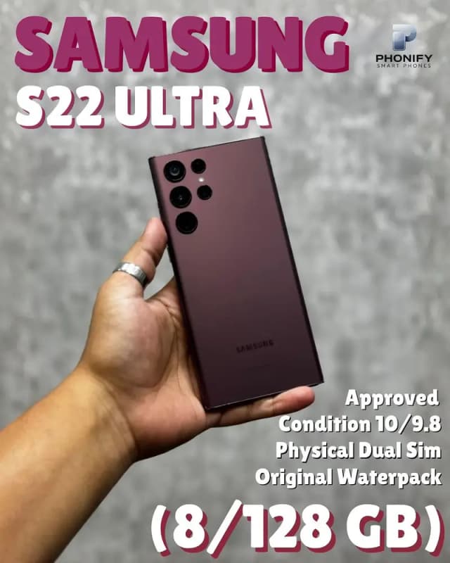 Samsung Mobile S22 Ultra PTA Approved 8/128gb