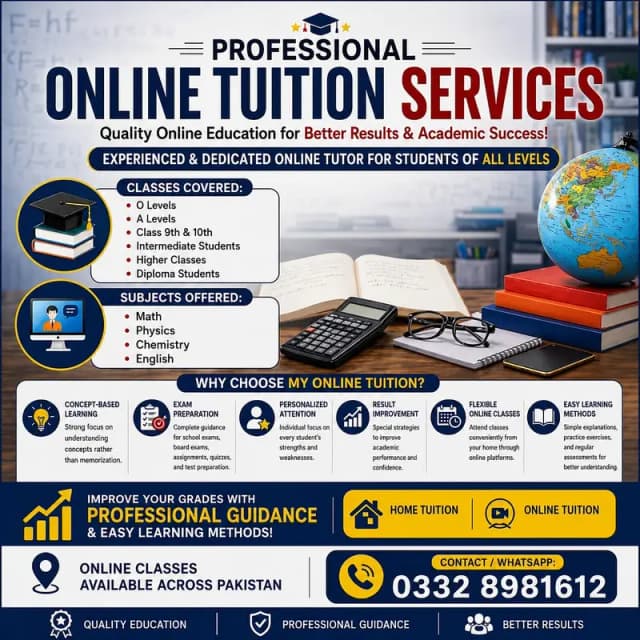 O Level IGCSE & Supply Tutor | Online Pakistan | Home Islamabad