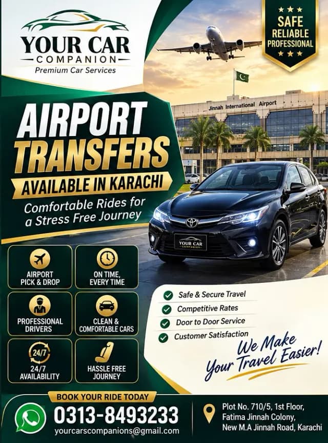 Karachi Airport Transfer Service | Airport Pick & Drop | Professional