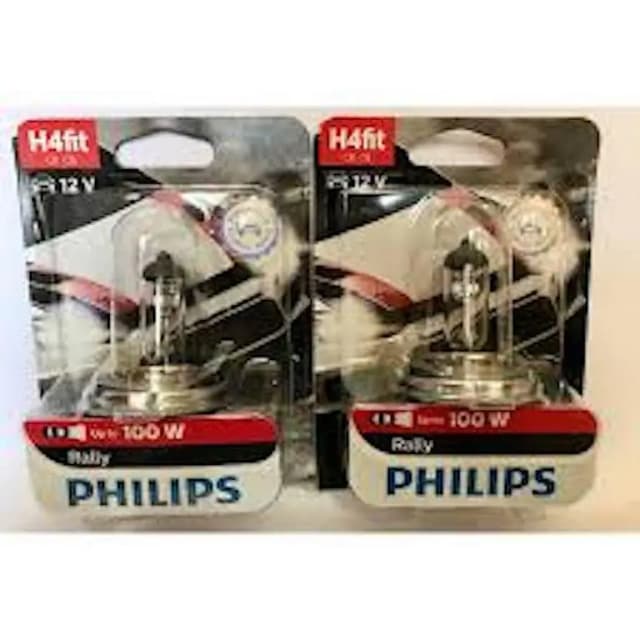 Philips H4 Rally Vision Fit Headlight Bulbs - 90/100 Watts - 1 Pair