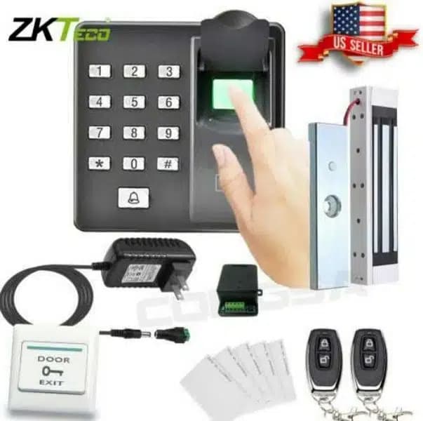 biometric attendance machine electric door lock access control systen