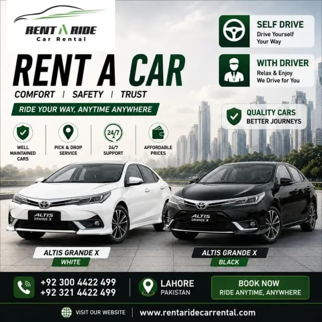 Rent a Car on Self Drive - Car Rental in Lahore - All Car Rent Booking