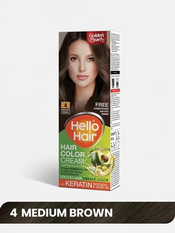 HELLO HAIR - HAIR COLOR MEDIUM BROWN 4