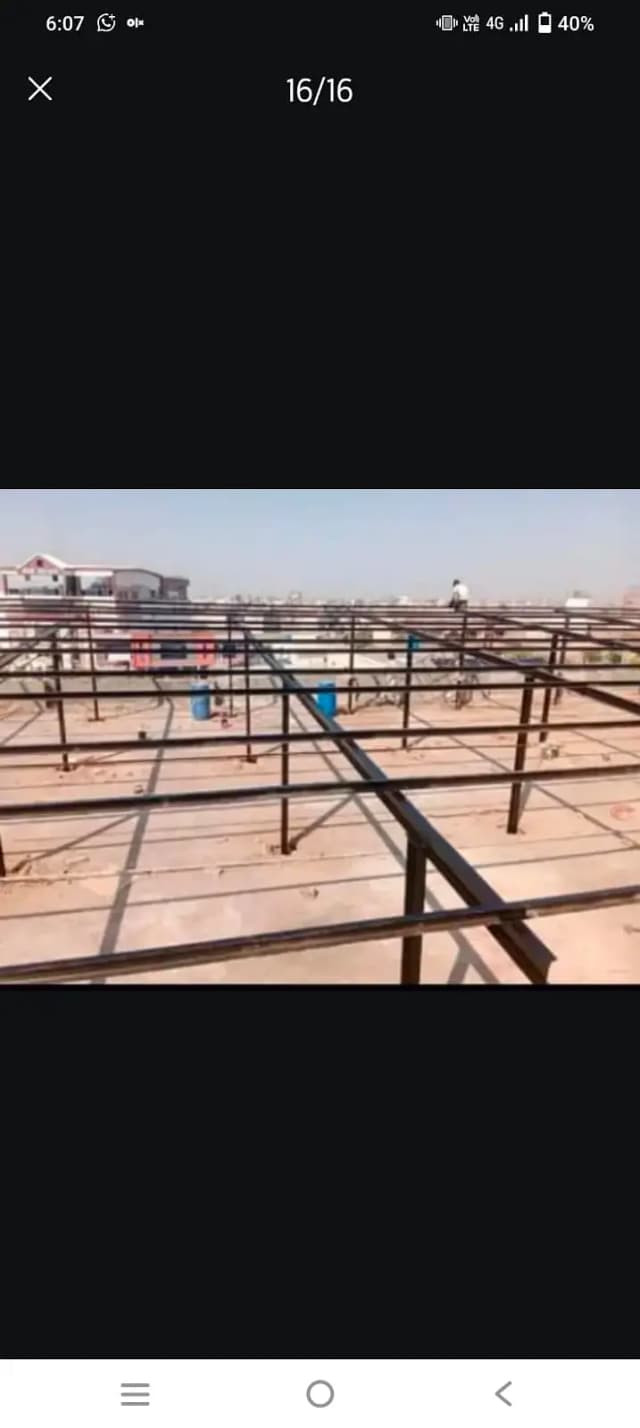 Elevated Solar Panel Structure | Civil Pipe Work | 13 Rs/Watt