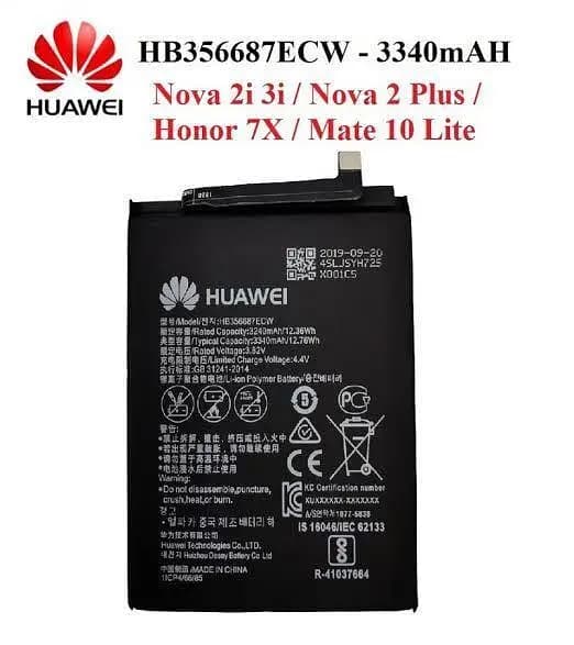 Huawei Mate 10 Lite HB356687ECW Battery with 3340mAh Capacity