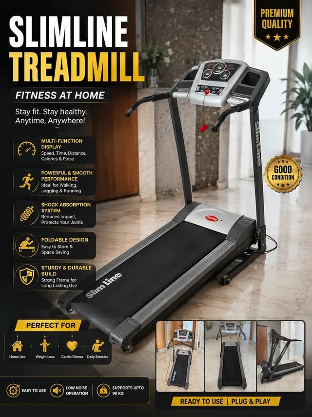 Slimline Foldable Motorized Treadmill | Home Gym Running Machine