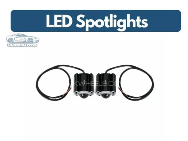 Compact Single-Lens LED Spotlights for Cars & Bikes – Pair of Driving & Fog Lights