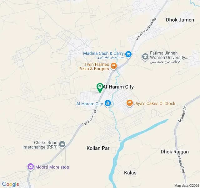 11 marla corner 3pal story plaza for sale in main chakri road Al haram city Rawalpindi