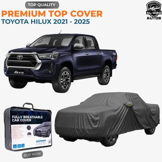 Double Layer Premium All-Weather Car Top Cover for Toyota Hilux 2021 - 2025 – Waterproof, Dust proof & UV Resistant