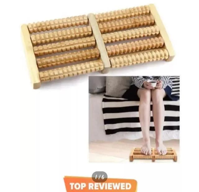 Wooden Roller Foot Massager - No Electricity Required