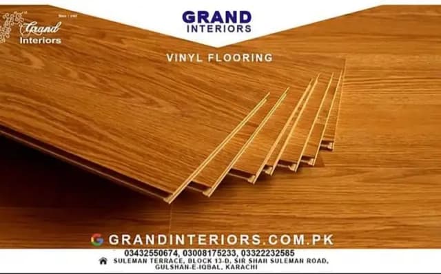 vinyl flooring wooden floor pvc laminated spc floor by Grand interiors