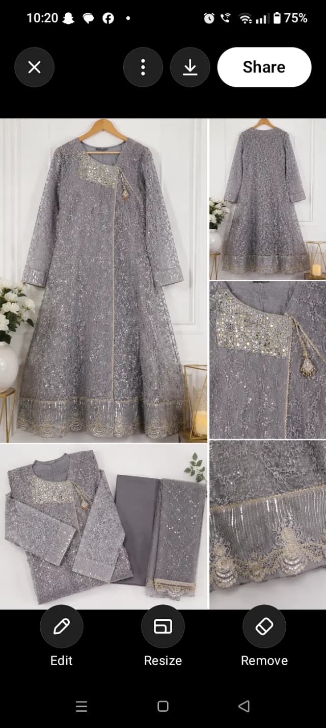 Grey Embroidered Maxi | Elegant Formal Dress