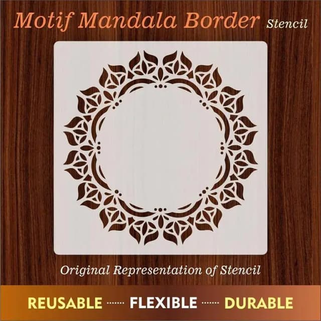 Motif Mandala Round Border Mandala Reusable Stencil For Canvas And Wall Painting. ID#256