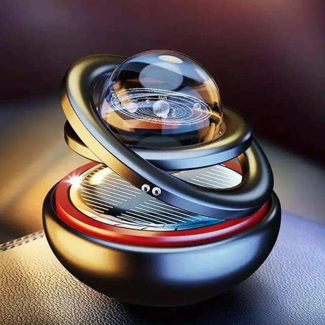 Universal Solar Power Car Perfume Air Freshener - 360° Rotating Fragrance for Car (Black)