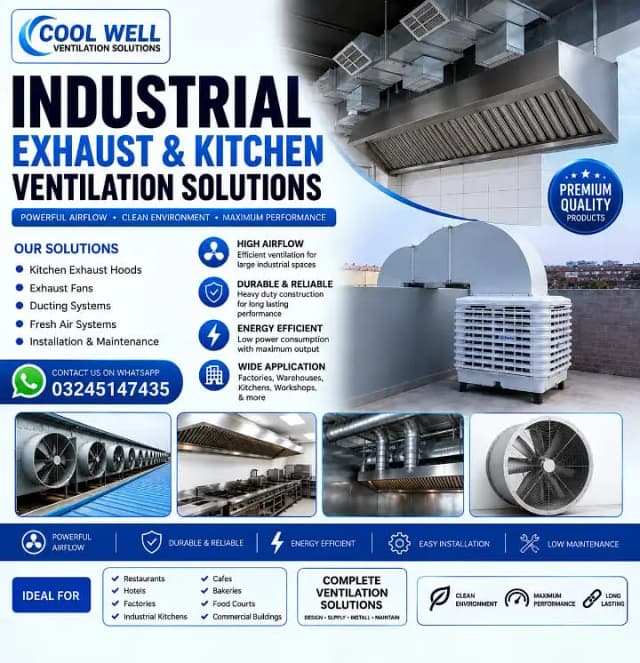 Commercial Kitchen Hood , ndustrial Exhaust Fan , Air Ducting System