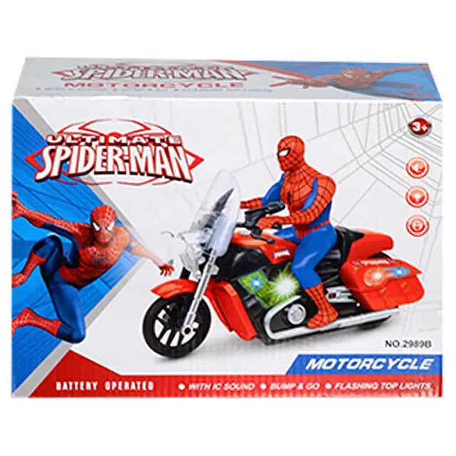 Spiderman Bike With Battery Operated Top Light And  Sound And Bump And Go