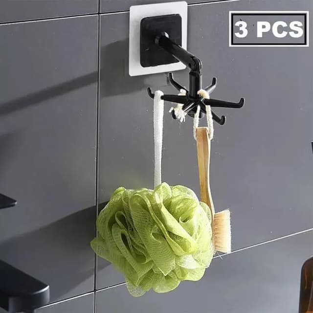360 Degree Rotating Hooks Wall-Mounted Kitchen Spatula Spoon Storage Rack Artifact Wall-Mounted Kitchen Utensils Rack. . .