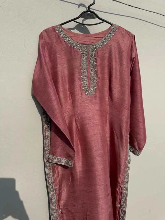 3 piece hand embroidered adda work dress