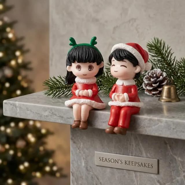 Universal Cute Romantic Christmas Couple Character Decoration Accessories For Car