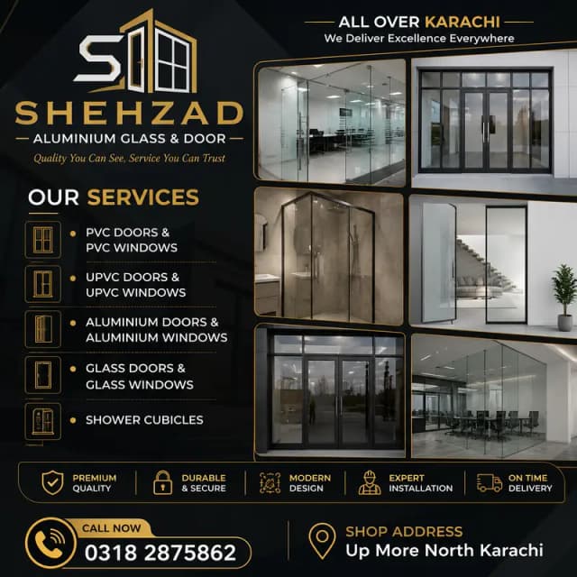 Window Doors - Aluminium Door - Glass Door - Upvc Window - Partition