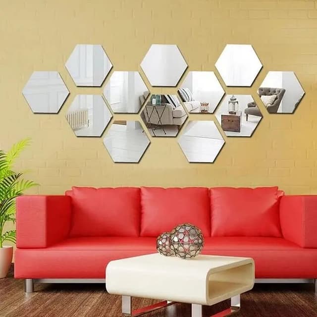 Imported Acrylic Hexagon wall decor Mirrors 3D wall mirrors 4x4 inches per hexagon (1 TO 60 PIECES)