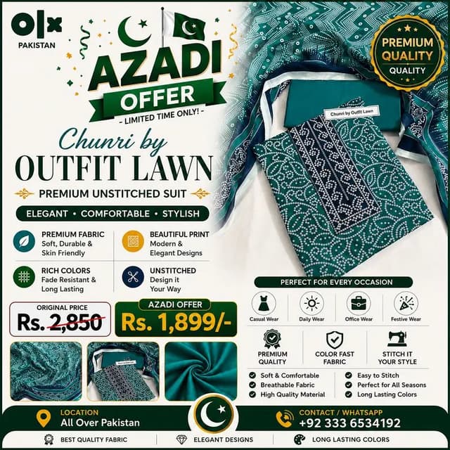 Chunri by Outfit Lawn| Premium Unstitched Collection |Lawn 90/88-90/70