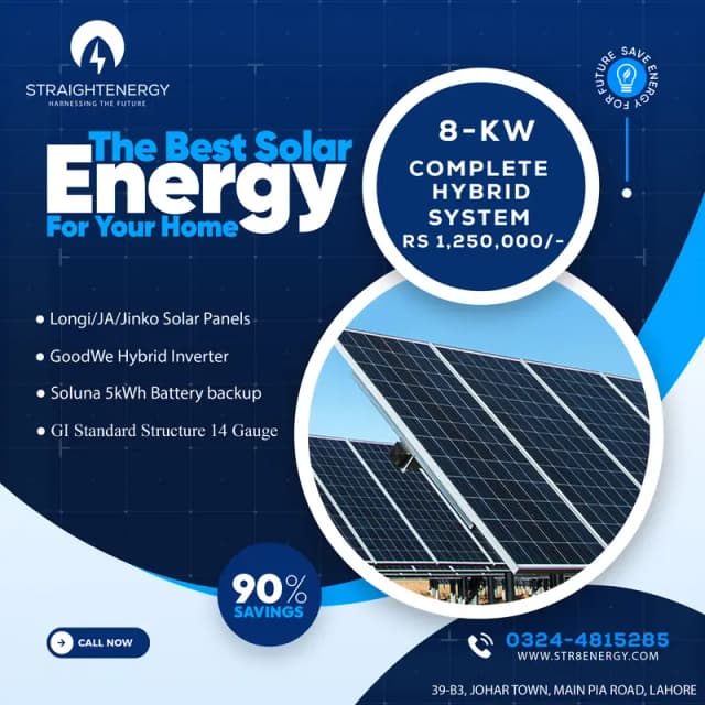 8KW Complete Hybrid Solar System Solar Energy Solar Panels & Battery