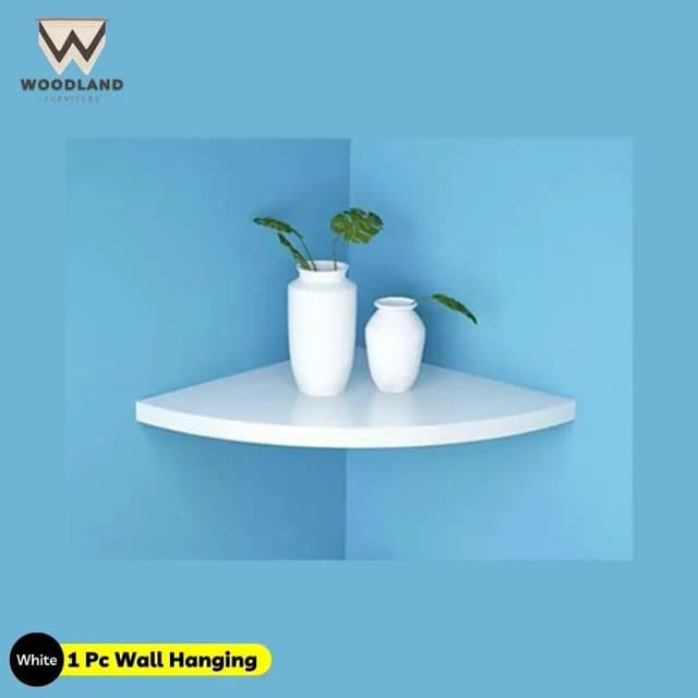 Wood land Wall Mounted Floating Corner Shelf Tier Quarter Round Storage Shelves Corner Organizer for Bathroom Kitchen Bedroom Living Room