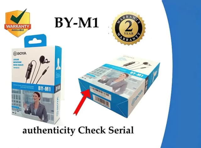 2 Years Warranty - Boya M1 Lavalier Collar Microphone for DSLR & Android Phone BY-M1 Mic