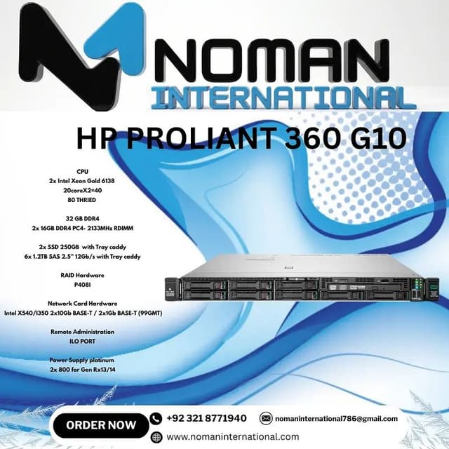 HP PROLIANT 360 G10  CPU 2x Intel Xeon Gold 6138  | Server