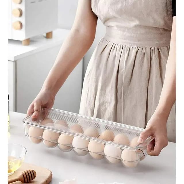 1Pc Egg Storage Holder Box 12 Grid Acrylic Tray Refrigerator Eggs Organizer