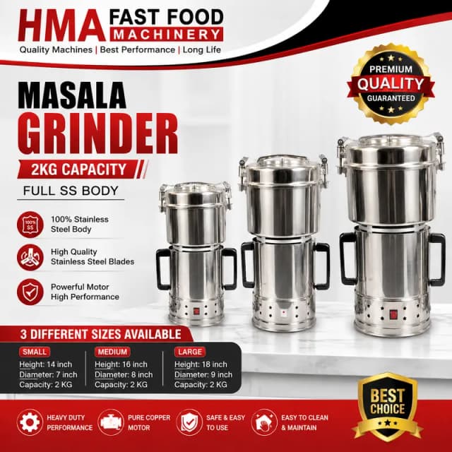 Masala Grinder 2KG | Stainless Steel SS Body | Spice Grinder | 3 Size