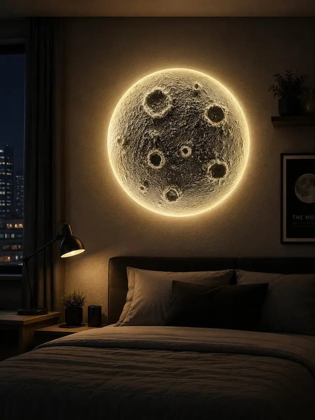 Handmade Moon Lamp & Moon wall clock