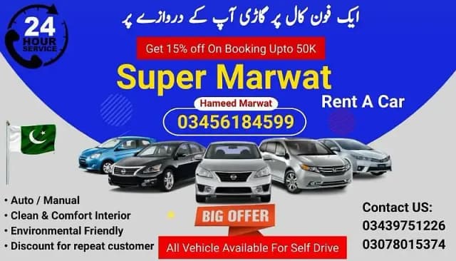 Self Rent A Car, Civic, Corolla, Wagon R, City Daily, Weekly & Monthly