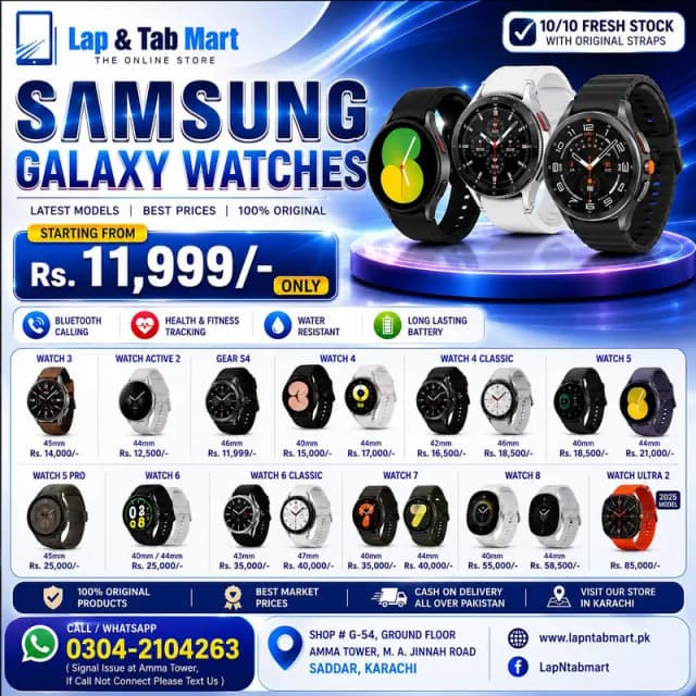 Samsung Galaxy Watches | Watch 3, 4, 5, 6, 7, 8 & Ultra 2 | Best Price