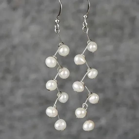 Pearl Twist/Zigzag Earrings For Girls/Women