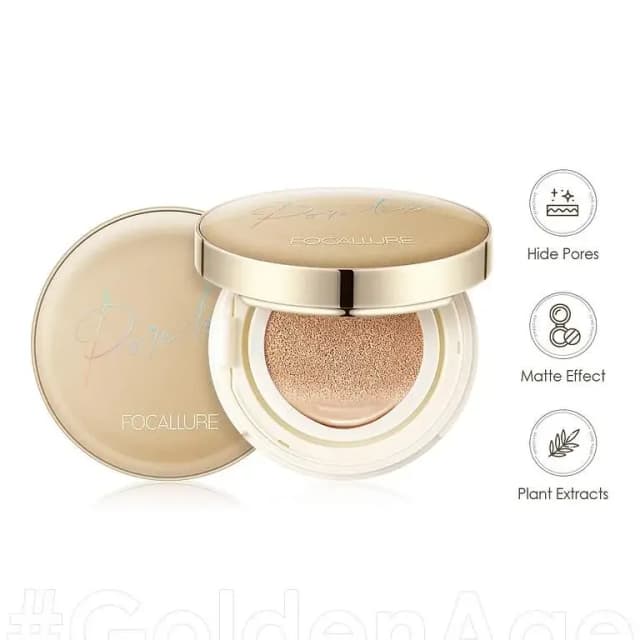 Focallure FA-198 Poreless Matte Air Cushion Foundation - Celebrating 7 Years of Golden Age Series