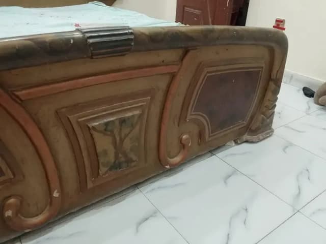 bed and dressing with side table