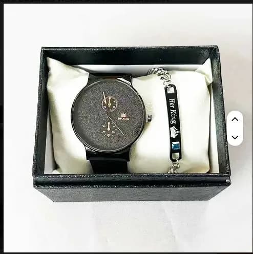 Color Pointer Quartz Watch for Men with Belt and Bracelet Set – C R3320