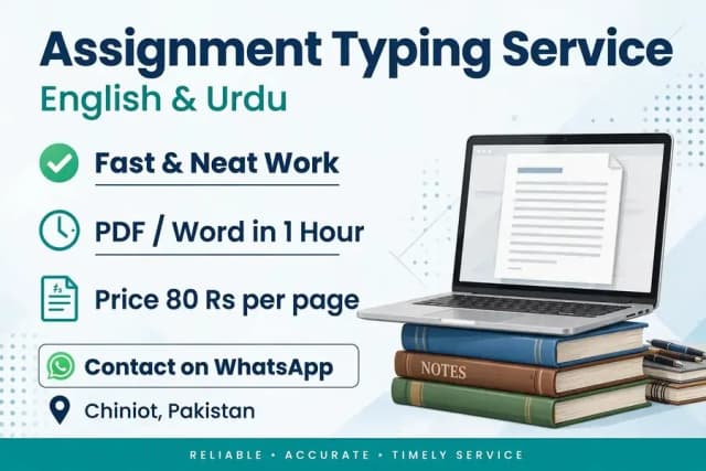 Assignment Typing Service - English Urdu Fast Service