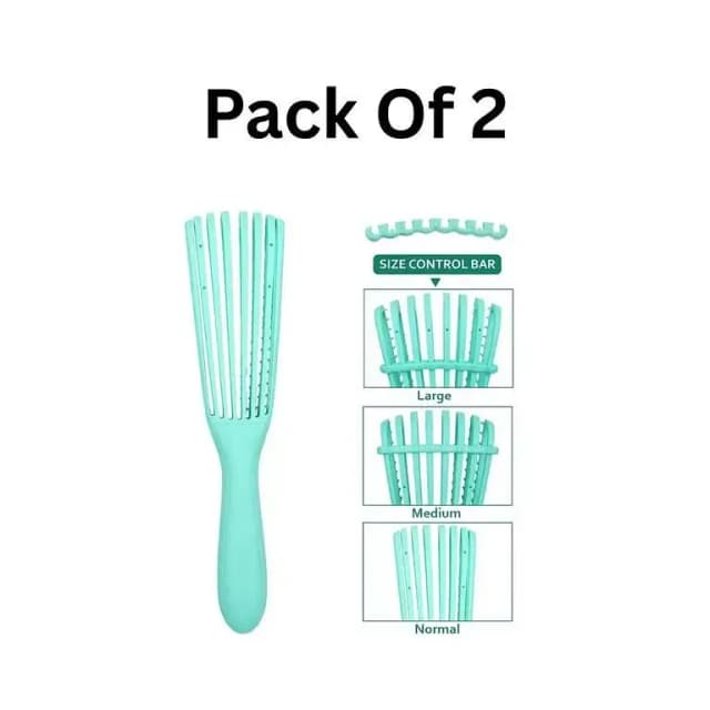 Set of 2 STYLISH Curly Hair Brush & Scalp Massage Comb – Anti-Static Detangling Brush for Thick Hair, Knots Detangler, Hairdressing Tool (ZM Collection)